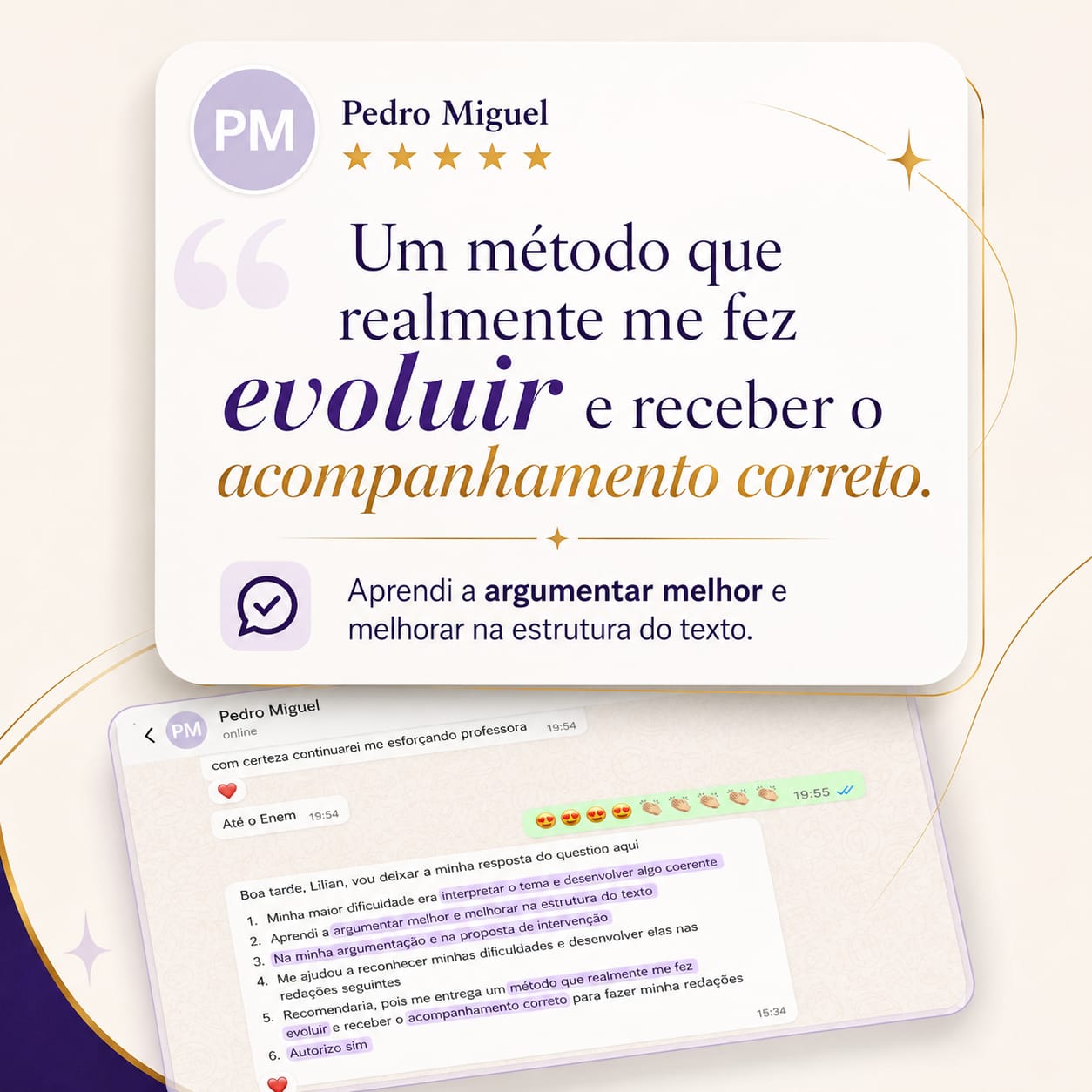 Depoimento de aluna