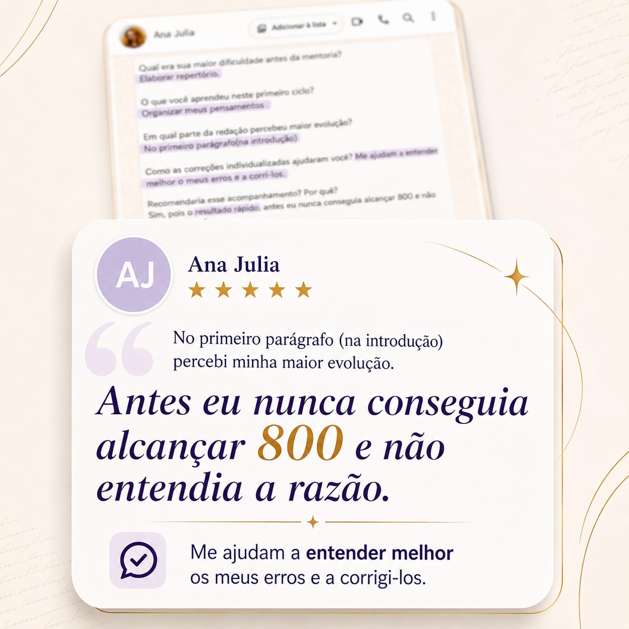 Depoimento de aluna