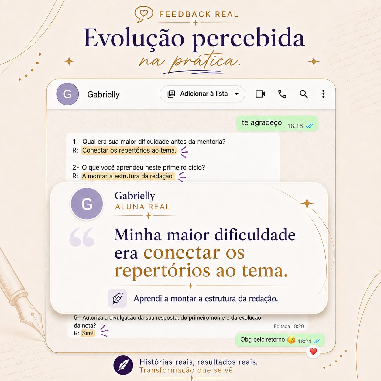 Depoimento de aluna