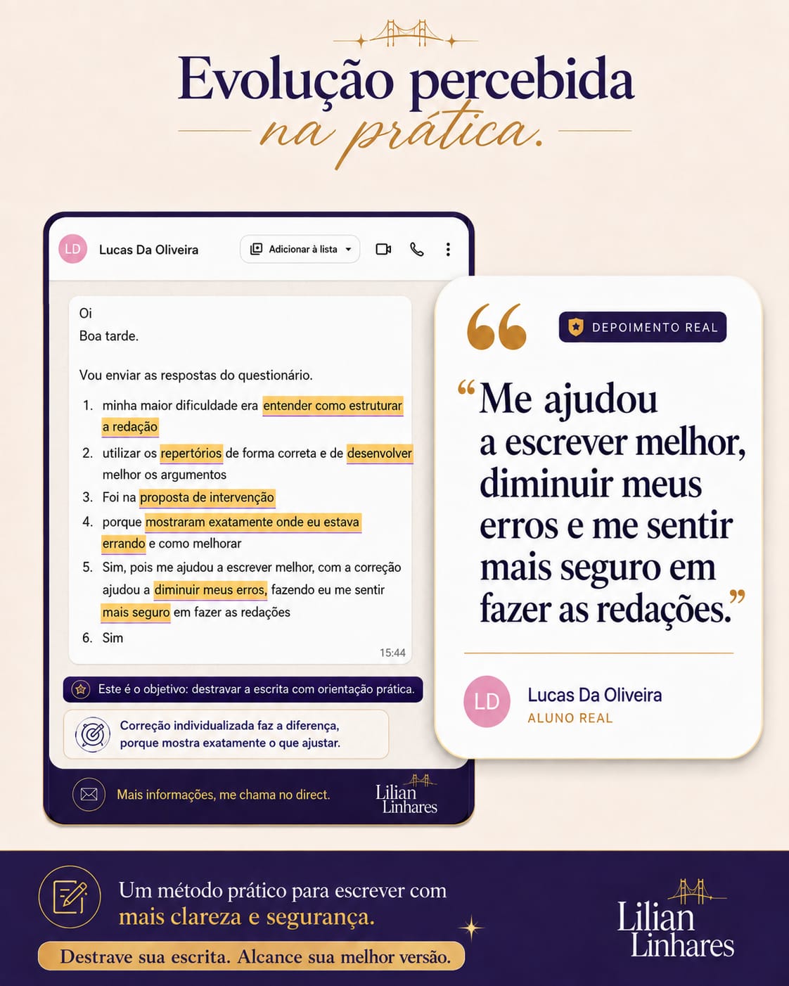 Depoimento de aluna